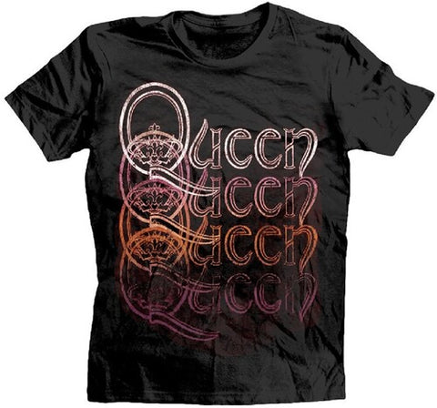 Queen - Repeat Logo Black Unisex Short Sleeve T-shirt Med ((Apparel))