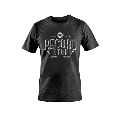 Record Stop CHS - Record Stop Vintage Tee-Charcoal-Large ((Apparel))