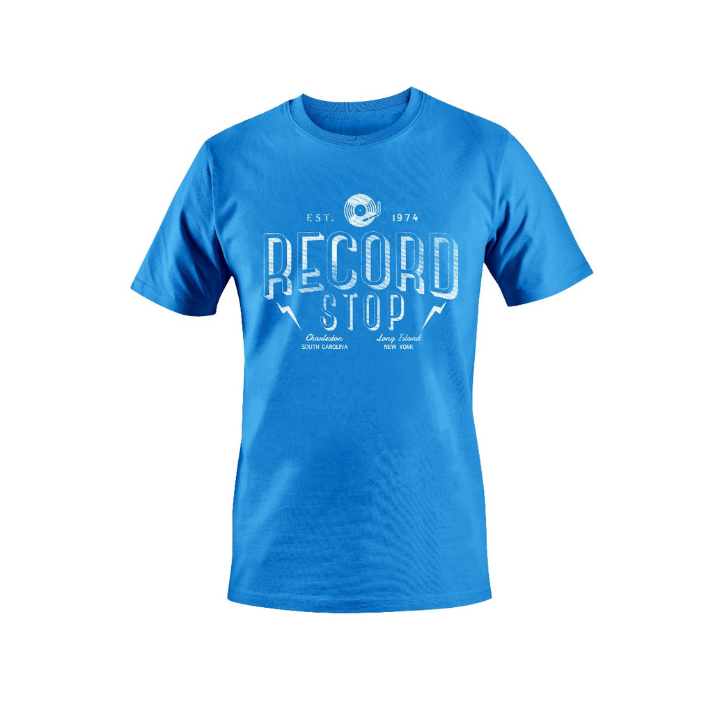 Record Stop CHS - Record Stop Vintage Tee-Light Blue-Small ((Apparel))
