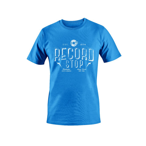 Record Stop CHS - Record Stop Vintage Tee-Light Blue-XX-Large ((Apparel))
