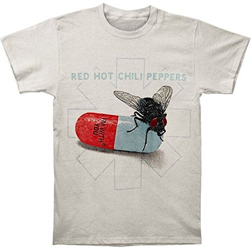 Red Hot Chili Peppers - Men'S Red Hot Chili Peppers Fly Prints T-Shirt, Grey, X-Large ((Apparel))