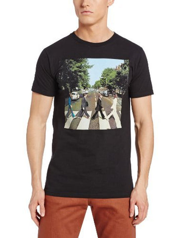 The Beatles - Men'S The Beatles Abbey Road Distressed T Shirt, Black, Large ((Apparel))