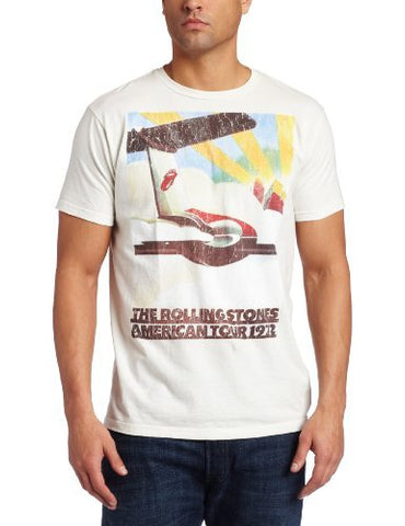 The Rolling Stones - Men'S The Rolling Stones 1972 Plane Tour T-Shirt, White, Large ((Apparel))
