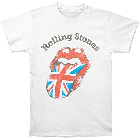 The Rolling Stones - Men'S The Rolling Stones Distressed Union Jack T-Shirt,White,Small ((Apparel))