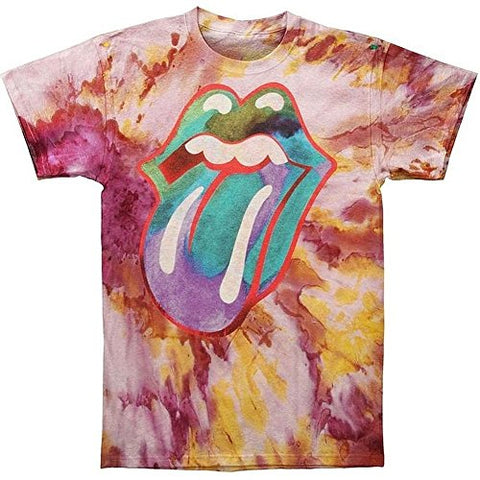 The Rolling Stones - Rolling Stones Tongue Tie-Dye Ss Tee Small ((Apparel))